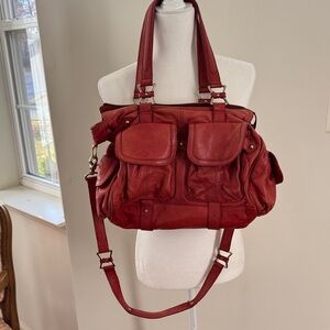 Elegant Red Leather Women's Bag, made with very soft leather